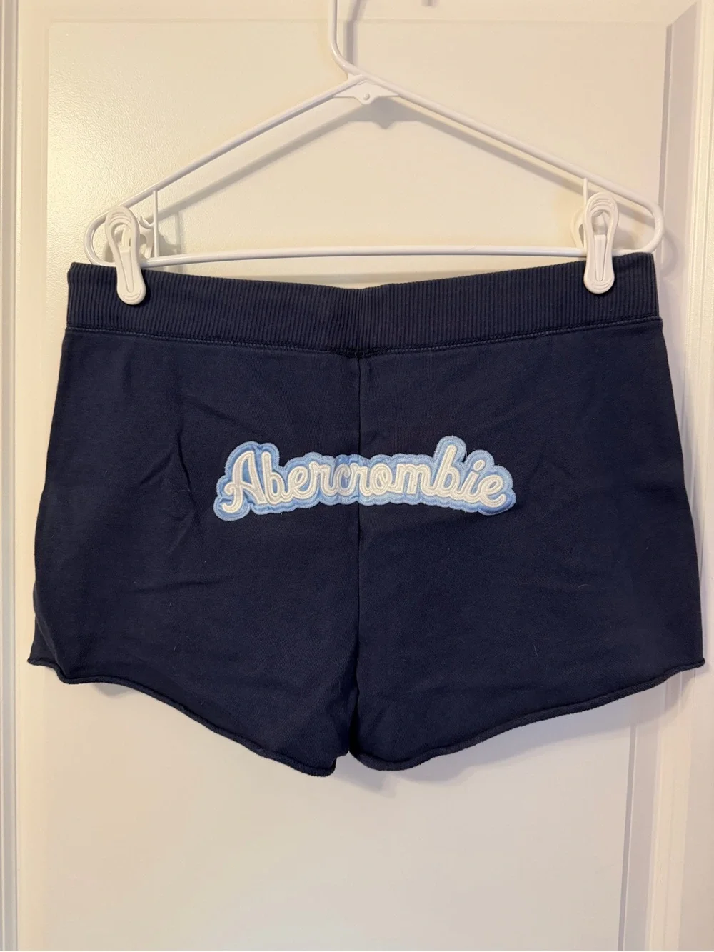 Women's Navy Athletic Shorts with Light Blue Patch